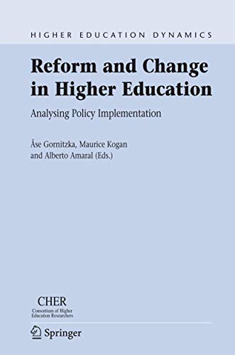 Beispielbild fr Reform and Change in Higher Education : Analysing Policy Implementation zum Verkauf von Better World Books: West