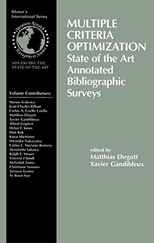 9781402071287: Multiple Criteria Optimization: State of the Art Annotated Bibliographic Surveys: 52