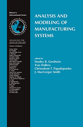 Stock image for Analysis and Modeling of Manufacturing Systems. for sale by Gast & Hoyer GmbH