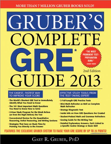 Beispielbild fr Gruber's Complete GRE Guide 2013 zum Verkauf von Better World Books