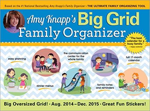 9781402298929: Amy Knapp's Big Grid Family Organizer Aug. 2014 - Dec. 2015 17-Month Calendar