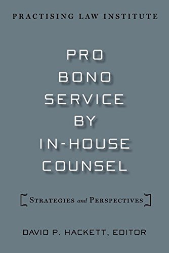 Beispielbild fr Pro Bono Service by In-house Counsel zum Verkauf von dsmbooks