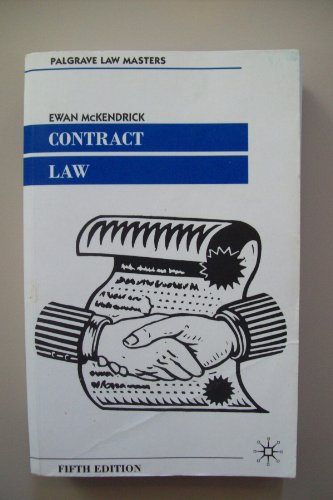 Contract Law (Palgrave Law Masters) (9781403912251) by Ewan McKendrick