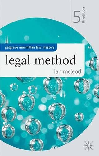 Stock image for Legal Method (Palgrave Law Masters) for sale by Goldstone Books