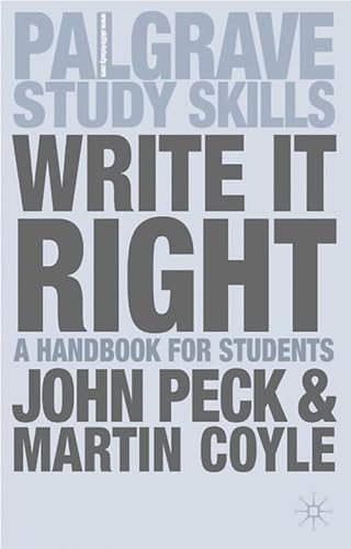 Imagen de archivo de Write It Right : A Handbook for Students a la venta por Better World Books