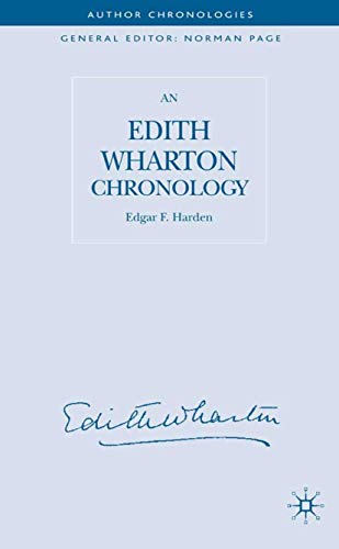 Stock image for An Edith Wharton Chronology (Author Chronologies Series) for sale by Midtown Scholar Bookstore