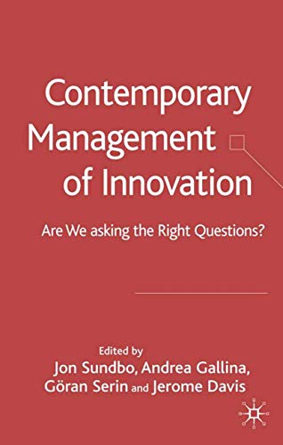 Imagen de archivo de Contemporary Management of Innovation: Are We Asking the Right Questions? a la venta por Bookoutlet1