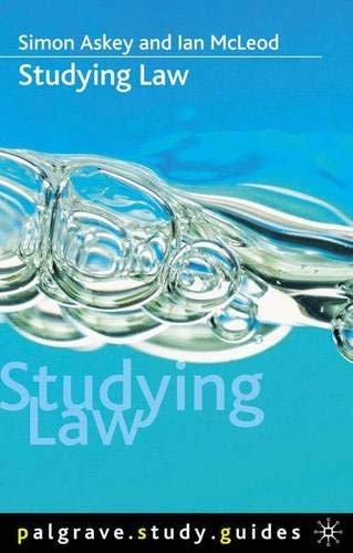Stock image for Studying Law (Palgrave Study Guides) for sale by Reuseabook