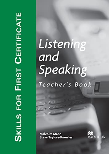 Imagen de archivo de Skills for First Certificate: Listening and Speaking - Teacher's Book a la venta por medimops
