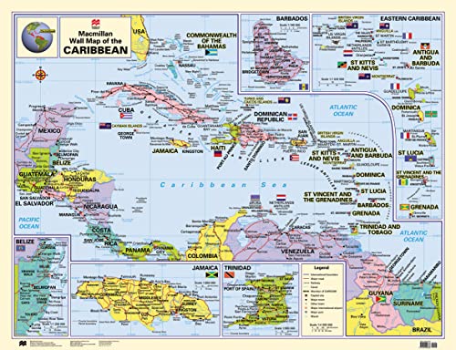 Macmillan Wall Map of the Caribbean (Macmillan Caribbean Wall Maps ...