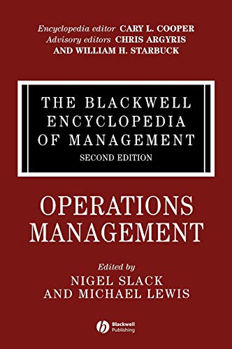 Imagen de archivo de The Blackwell Encyclopedia of Management: Operations Management a la venta por La bataille des livres