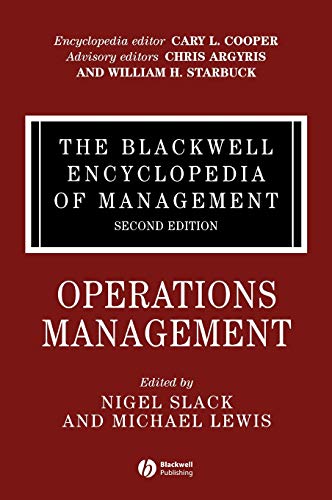 Stock image for The Blackwell Encyclopedia of Management: Operations Management for sale by La bataille des livres