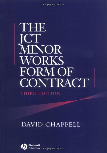 Stock image for The JCT Minor Works Form of Contract for sale by Better World Books