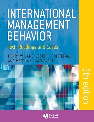 Stock image for INTERNATIONAL MANAGEMENT BEHAVIO for sale by BennettBooksLtd