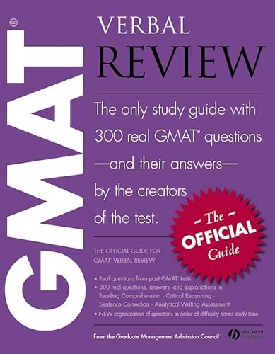 Stock image for The Official Guide for Gmat Verbal Review: The Official Guide : the Only Study Guide With 300 Real Gmat Questions - and Their Answers - by t for sale by Ammareal