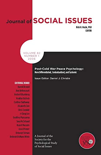 Imagen de archivo de Post-Cold War Peace Psychology: More Differentiated, Contexualized and Systemic (Journal of Social Issues) a la venta por BookShop4U
