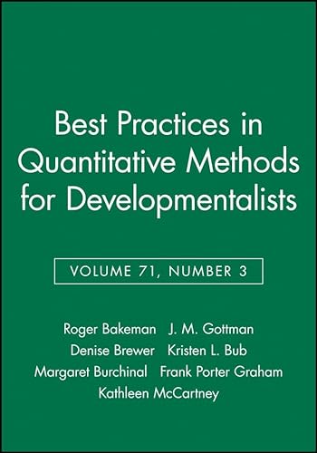 Beispielbild fr Best Practices in Quantitative Methods for Developmentalists zum Verkauf von Kennys Bookshop and Art Galleries Ltd.