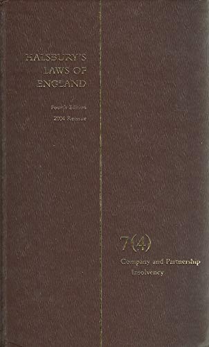 Beispielbild fr Halsbury's laws of England Vol 7(4) 2004 [Unknown Binding] zum Verkauf von Pigeonhouse Books, Dublin