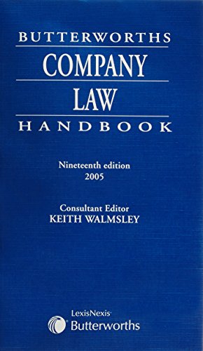 Beispielbild fr Butterworths Company Law Handbook zum Verkauf von Better World Books Ltd