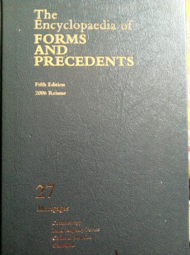 9781405708333: Mortgages: Encyclopaedia of Forms and Precedents v. 27