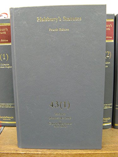 Stock image for Halsbury's Statutes of England and Wales, Fourth Edition, Volume 43 (1): Taxation for sale by HPB-Red