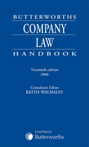 Beispielbild fr Butterworths Company Law Handbook zum Verkauf von AwesomeBooks