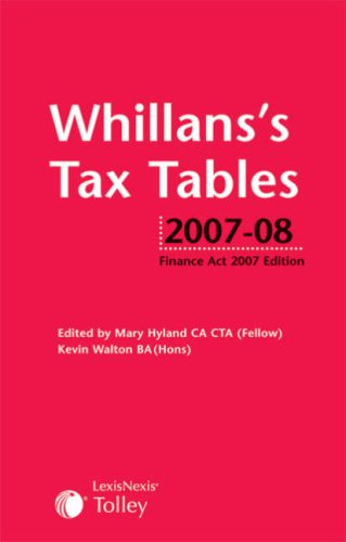 Imagen de archivo de Whillans's Tax Tables: Finance Act 2007 Edition a la venta por Anybook.com