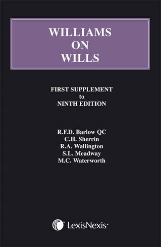 Stock image for Williams on Wills: First Supplement to the Ninth Edition for sale by AwesomeBooks