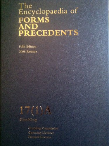 Stock image for The Encyclopaedia of Forms and Precedents: Volume 17 (1) A for sale by PsychoBabel & Skoob Books