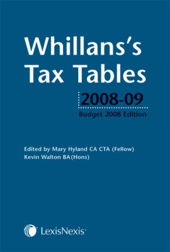 Imagen de archivo de Whillans's Tax Tables: Budget 2008 Edition a la venta por Anybook.com