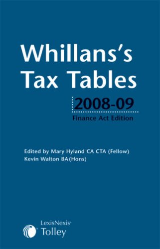 Imagen de archivo de Whillans's Tax Tables 2008-09 a la venta por AwesomeBooks