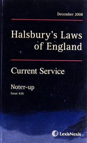 Halsbury's Laws of England Current Service Noter-up Issue 426 (9781405736374) by Assorted