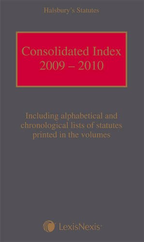 Beispielbild fr Halsbury's Statutes Consolidated Index 2009-2010 zum Verkauf von Better World Books Ltd