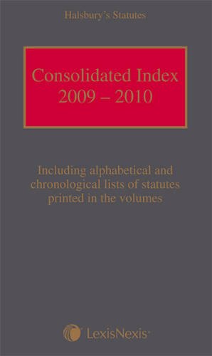 Imagen de archivo de Halsbury's Statutes Consolidated Index 2009-2010 a la venta por Better World Books Ltd