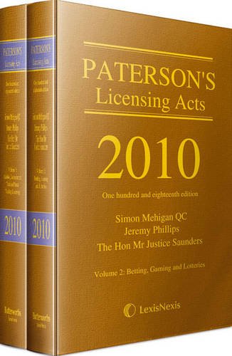 Beispielbild fr Paterson's Licensing Acts 2010 zum Verkauf von Phatpocket Limited