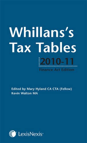 Imagen de archivo de Whillans's Tax Tables 2010-11 a la venta por AwesomeBooks