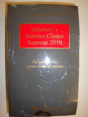 9781405754163: Halsbury's Statutes Citator Summer 2010