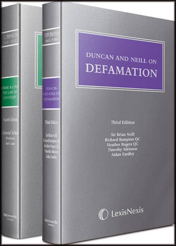 WITH Duncan and Neill on Defamation (Butterworths Common Law Series) (9781405756136) by Grubb, Andrew; Furmston, Michael; Bradgate, Robert