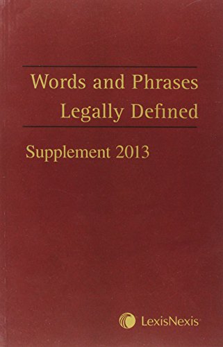 Imagen de archivo de Words and Phrases Legally Defined: Supplement 2013 a la venta por Anybook.com