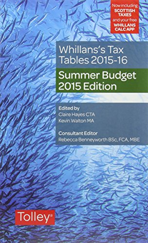 Stock image for Whillans's Tax Tables 2015-16 (Summer Budget edition) for sale by AwesomeBooks