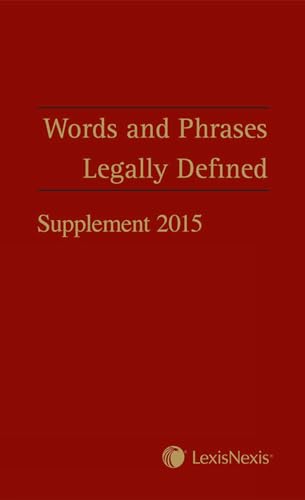 Imagen de archivo de Words and Phrases Legally Defined 2015 Supplement a la venta por Phatpocket Limited