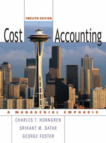 Cost Accounting: AND Study Guide (9781405854436) by Charles T. Horngren; Srikant M. Datar; George Foster; John Harris