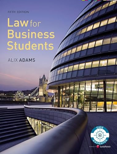 Beispielbild fr Law for Business Students fifth edition zum Verkauf von WorldofBooks