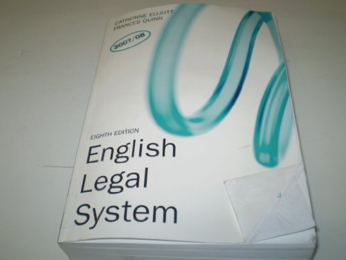 Imagen de archivo de Elliott and Quinn: English Legal System a la venta por WorldofBooks