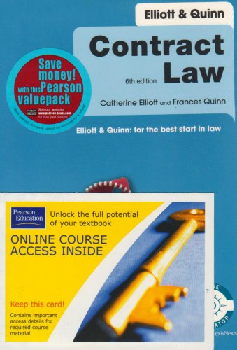 Contract Law (9781405887380) by Catherine Elliott