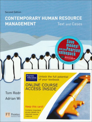 Contemporary Human Resource Management: Text and Cases (9781405887571) by Tom Redman; Adrian Wilkinson