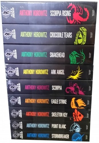 Stock image for Alex Rider Series 1-9 books (Stormbreaker, Point Blanc, Skeleton Key, Eagle Strike, Scorpia, Ark Angel, Snakehead, Crocodile Tears, Scorpia Rising for sale by Plum Books