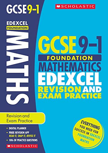 Beispielbild fr GCSE Foundation Maths Edexcel Revision Guide and Practice Book. Perfect for Home Learning and includes a free revision app (Scholastic GCSE Grades 9-1 Revision and Practice) zum Verkauf von WorldofBooks