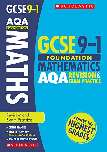 Beispielbild fr GCSE Foundation Maths AQA Revision Guide and Practice Book. Perfect for Home Learning and includes a free revision app (Scholastic GCSE Grades 9-1 Revision and Practice) zum Verkauf von WorldofBooks