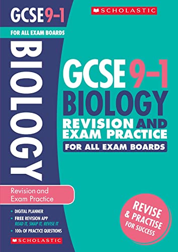 Stock image for GCSE Biology Revision Guide and Exam Practice Book for All Boards. Achieve the Highest Grades for the 9-1 Course including free revision app (Scholastic GCSE Grades 9-1 Revision and Practice) for sale by AwesomeBooks